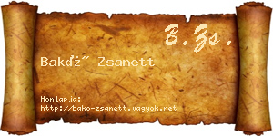 Bakó Zsanett névjegykártya