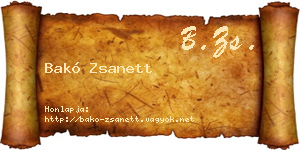 Bakó Zsanett névjegykártya